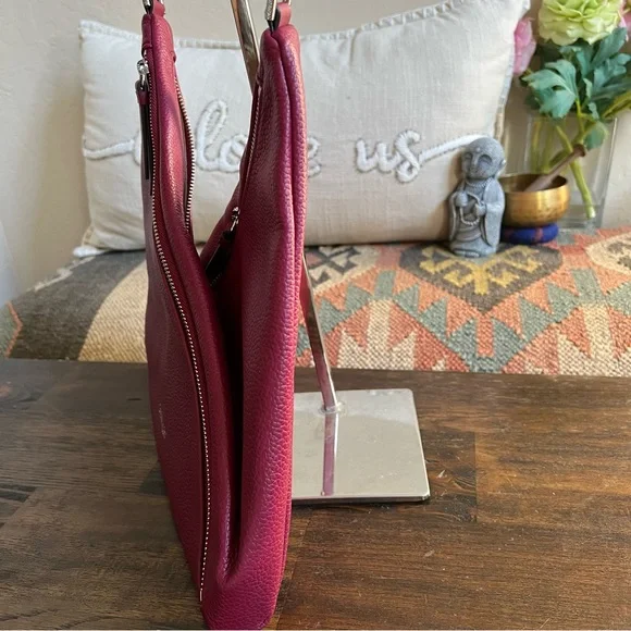 NWOT! Calvin Klein Geo Rocky Road Vegan Leather Hobo Bag In Merlot - Picture 9 of 17